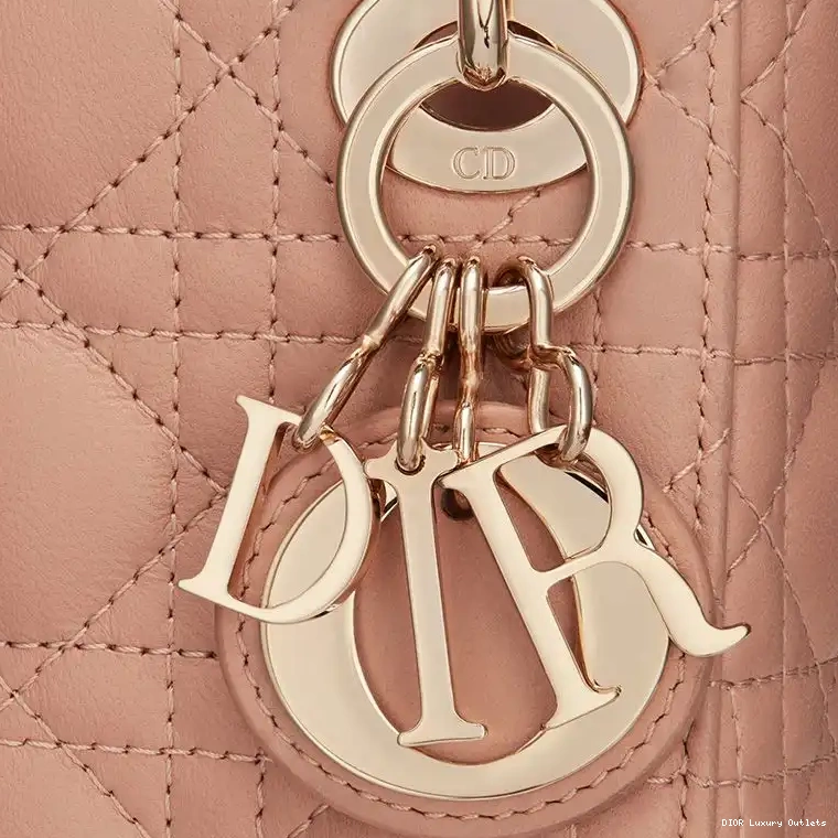Cheap Lambskin Cannage Bag Lady Dior Apricot Micro 0505 Luxury